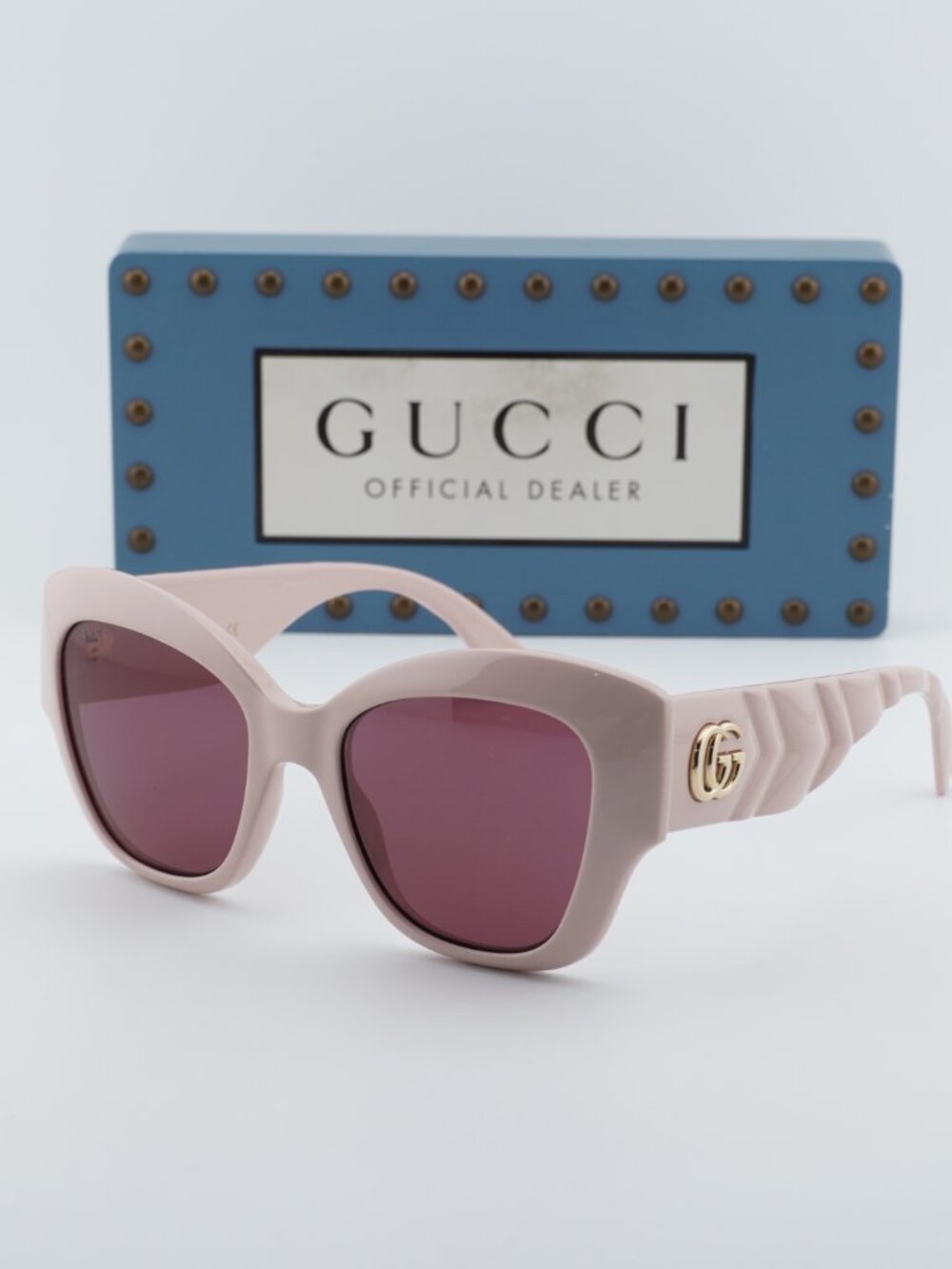 Gucci GG0808S 003 Cat Eye Sunglasses - Shiny Pink / Violet - Picture 1 of 11